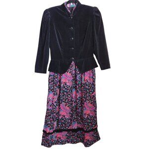 Jane‎ Schaffhausen belle france dress Women's 10 Velvet Black